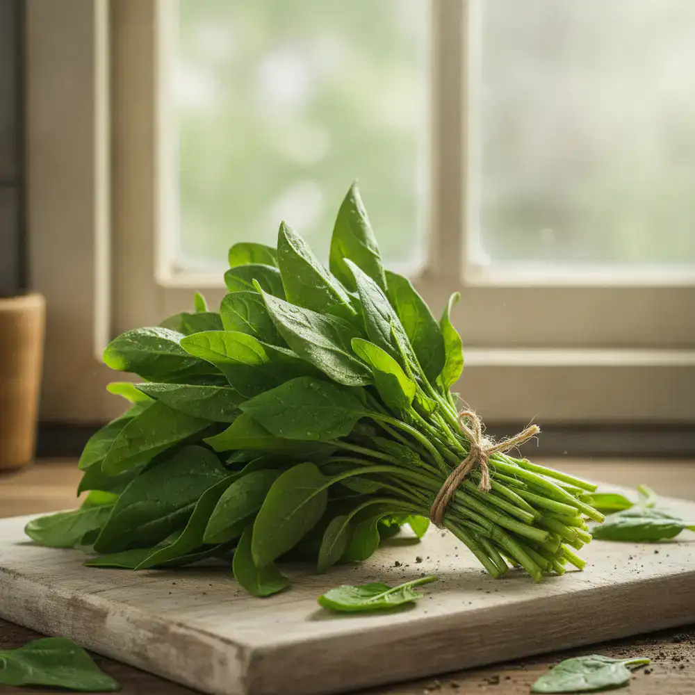 Bundle of fresh Palong Shak